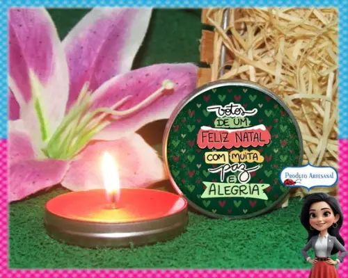 Vela na Latinha Lembrancinha de Natal