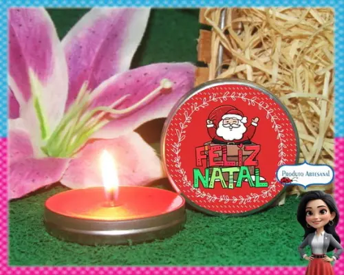 Vela na Latinha Lembrancinha de Natal