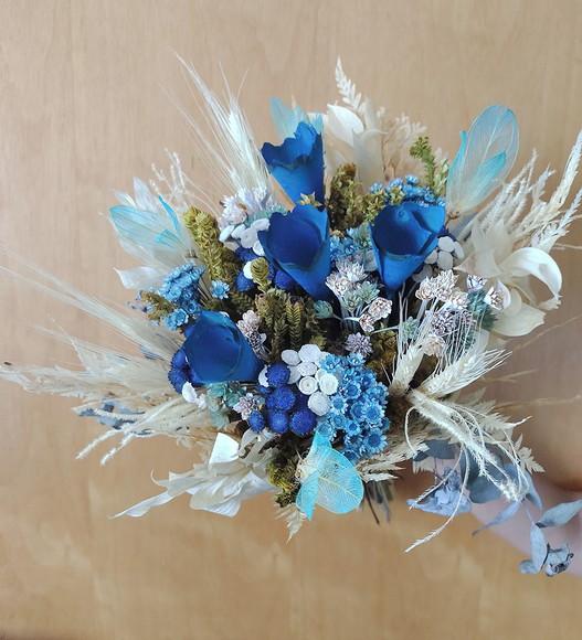 Buque de Flores Desidratadas - Azul