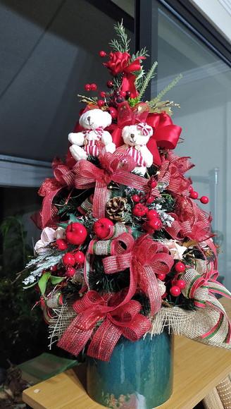 Arvore de Natal com Casal de Ursinhos