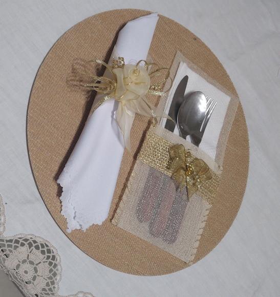 Kit Sousplat mdf + Porta Guardanapo + Porta Talheres