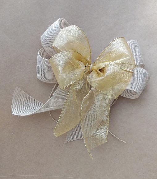 Laço de Juta G com Organza Ouro