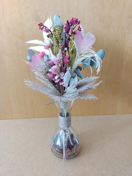Arranjo no Vaso com Buque de Flores Desidratadas