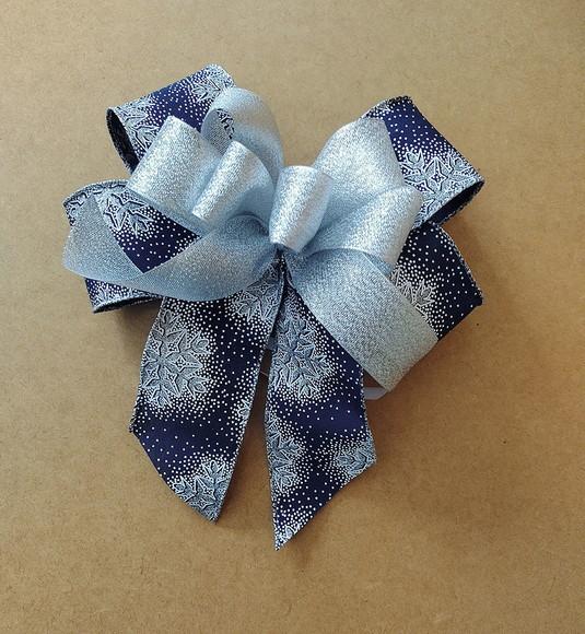 Laço de Natal - Azul Marinho com Prata