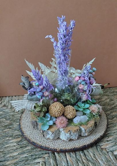 Mini Jardim com Flores Desidratadas