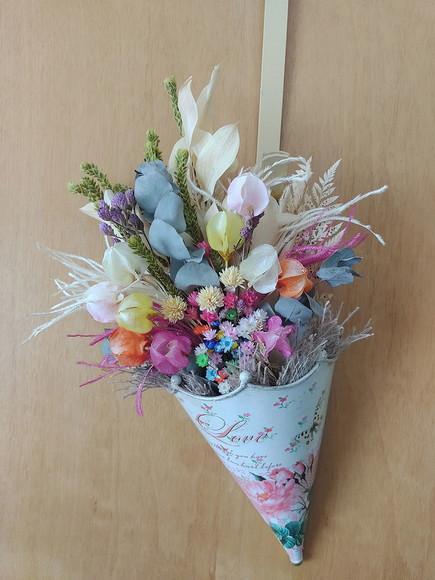 Guarda Chuva Vintage com Buque de Flores Secas
