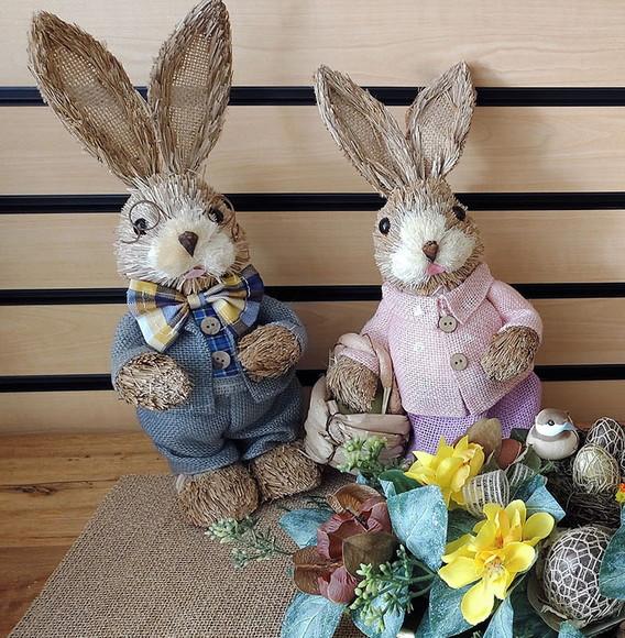 Casal de Coelhos Rústicos (35cm)