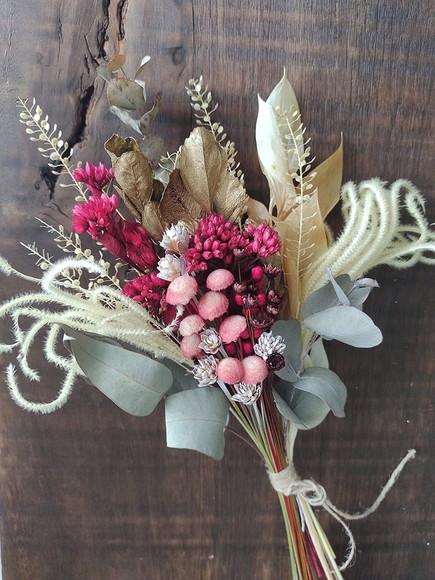 Mini Buque Flores Desidratadas 25cm - Marsala