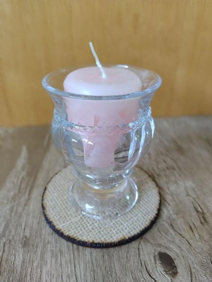 Castiçal de Vidro com Vela
