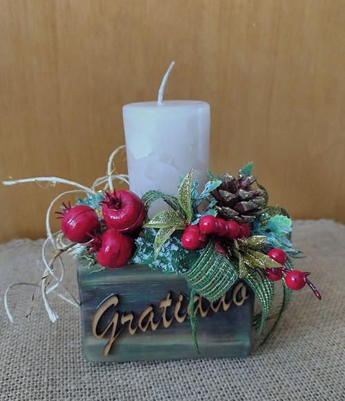 Arranjo de Natal Tradicional com Vela