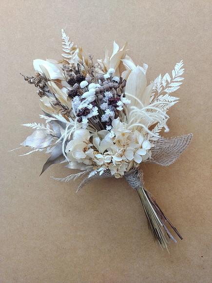 Mini Buque com Flores Desidratadas - Nude (32cm)