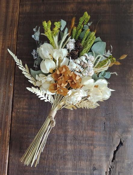 Mini Buque com Flores Desidratadas - Terracota (30cm)