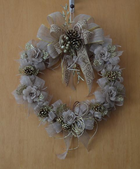 Guirlanda de Natal - Flor de Juta (45cm)