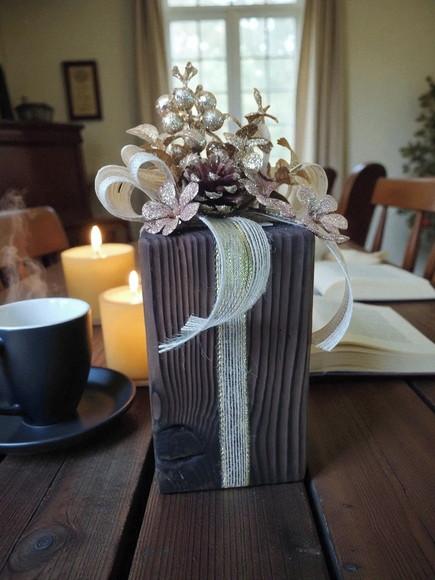 Cubo de Madeira Decorado Como Presente para Sua Decoração