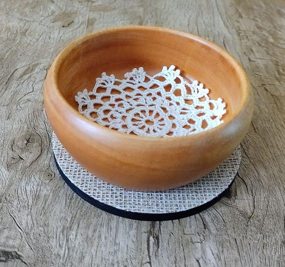 Bowl Com Crochê E Base De Juta