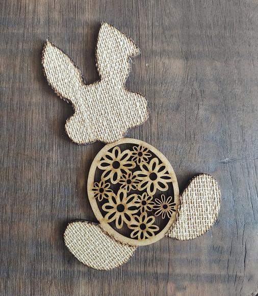 Coelho mdf Revestido de Juta (15cm)