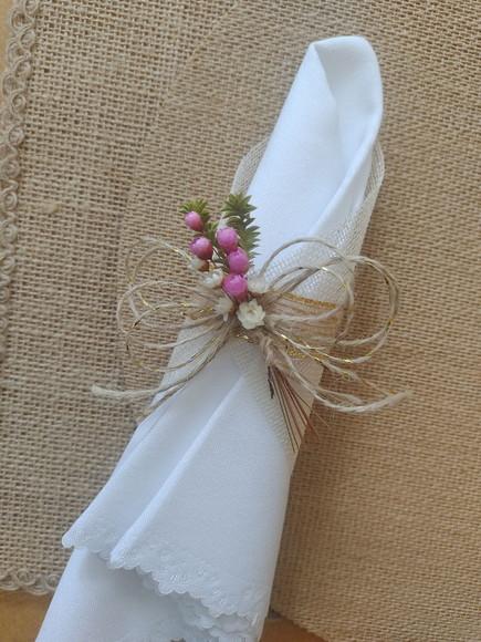 Porta Guardanapo com Buquezinho Flores Desidratadas