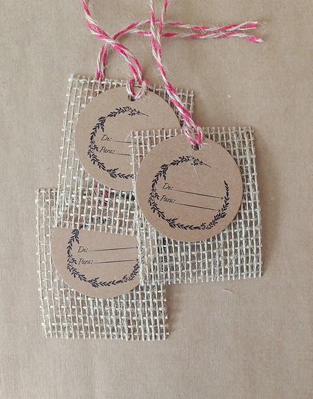 Kit Tag Kraft com Tela de Juta - de | para (10 Unidades)