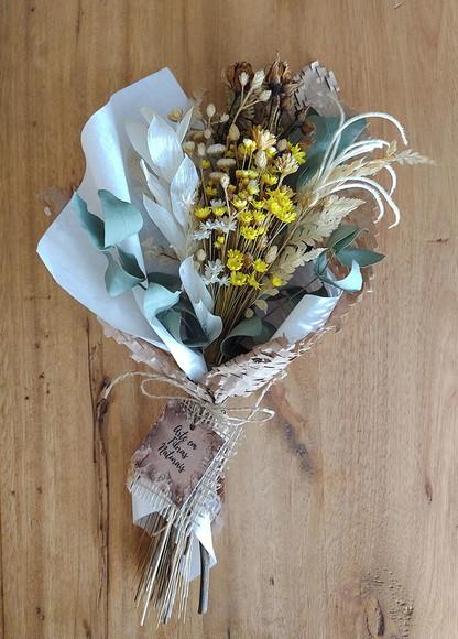 Mini Buque Flores Desidratadas - Amarelo (25cm)