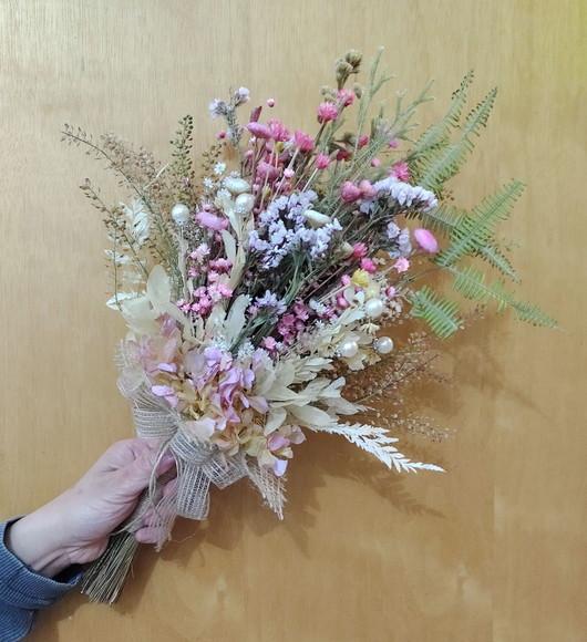 Buquê de Noiva G - em Tons de Rosa (tamanho 45cm)