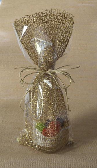 Embalagem de Juta (18x40cm) - especial ouro