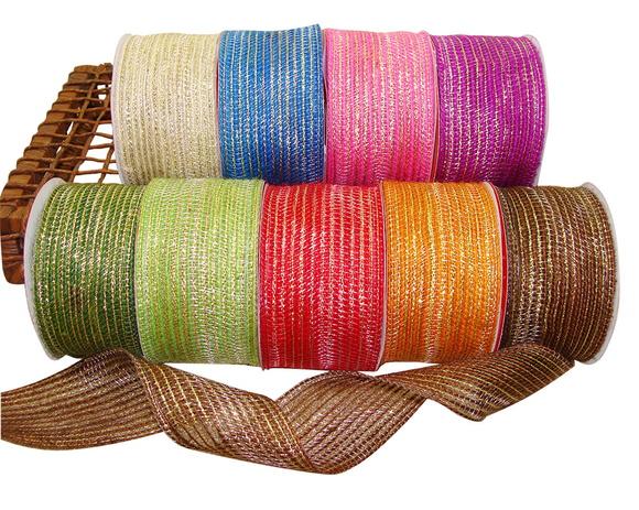 Fita de Juta com Ouro 7560 - Largura 6,0 cm
