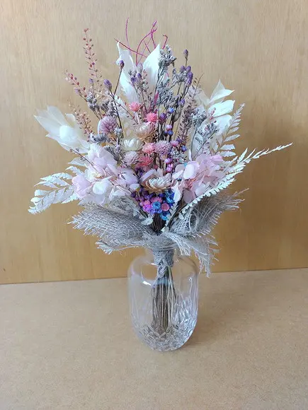 Arranjo no Vaso com Buque de Flores Desidratadas