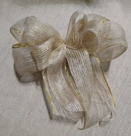 Laço para Árvore de Natal - Juta com Ouro