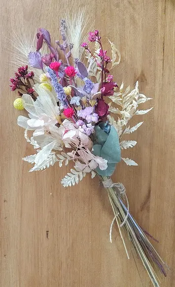 Mini Buque com Flores Secas