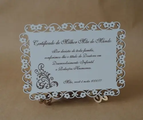 Cartão Certificado de Melhor Mãe do Mundo