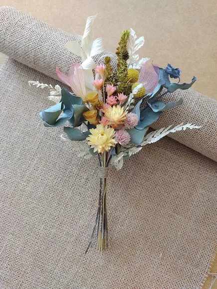Mini Buque com Flores Desidratadas para Vasinho de 12 a 13cm