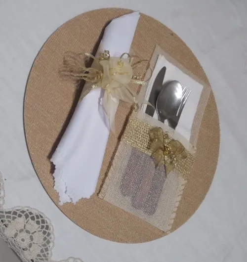 Kit Sousplat mdf + Porta Guardanapo + Porta Talheres