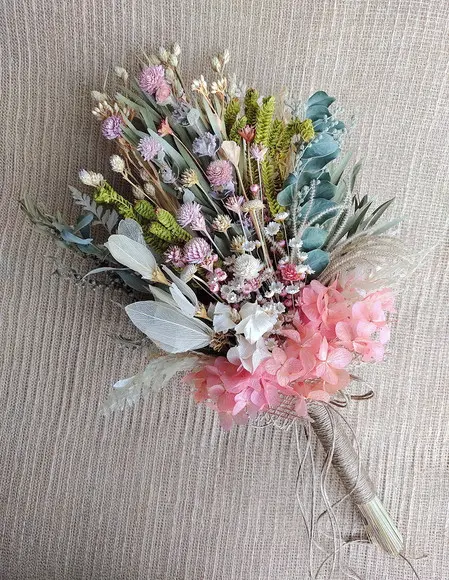 Buque de Noiva com Flores Desidratadas