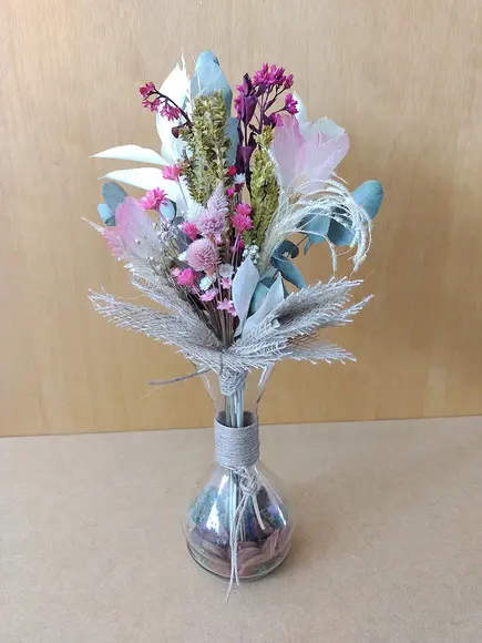Arranjo no Vaso com Buque de Flores Desidratadas