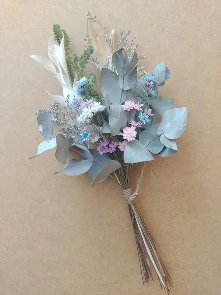 Mini Buque com Flores Desidratadas - Eucalipto