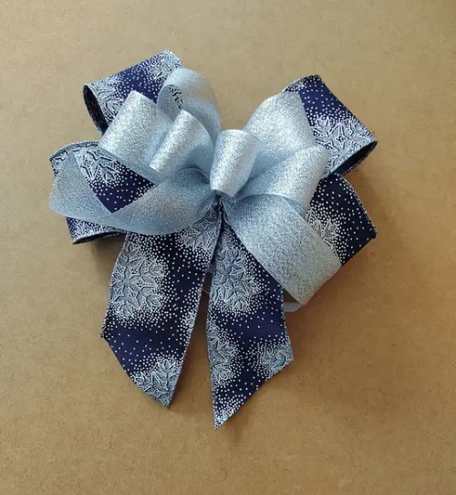 Laço de Natal - Azul Marinho com Prata