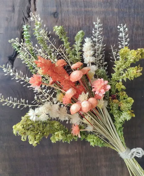 Mini Buque Flores Desidratadas - Laranja