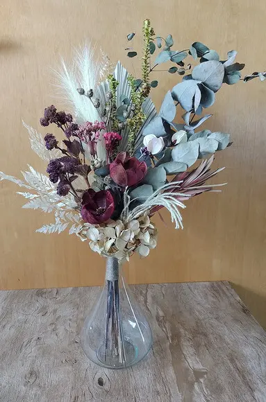 Arranjo no Vaso com Buque de Flores Desidratadas