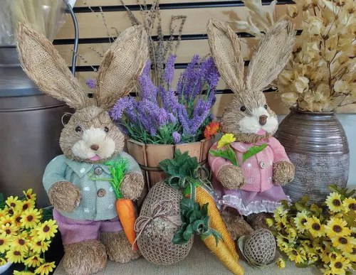 Casal de Coelhos Rústicos (45cm)