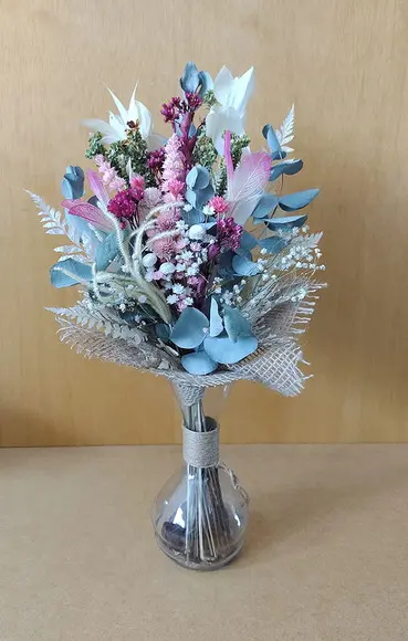 Arranjo no Vaso com Buque de Flores Desidratadas