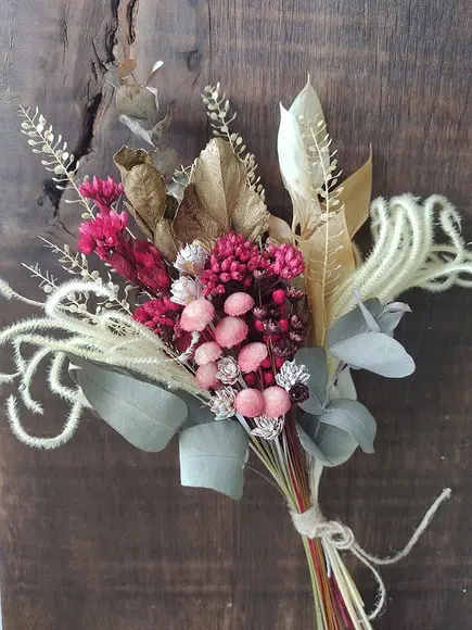 Mini Buque Flores Desidratadas 25cm - Marsala