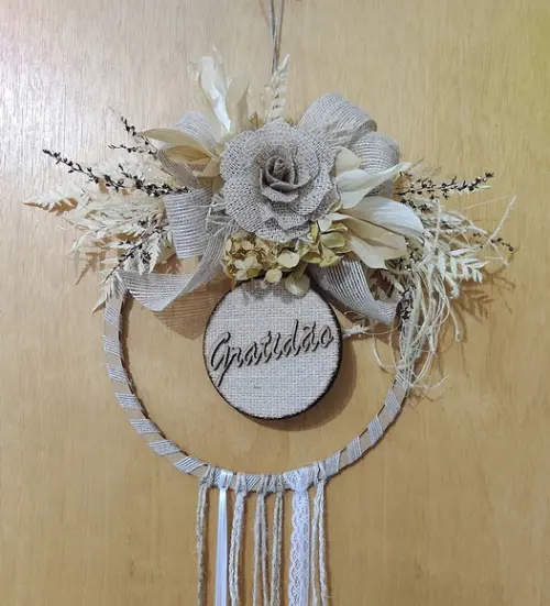 Mini Guirlanda com Flor de Juta