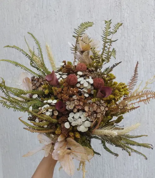 Buquê de Flores Desidratadas - Marrom
