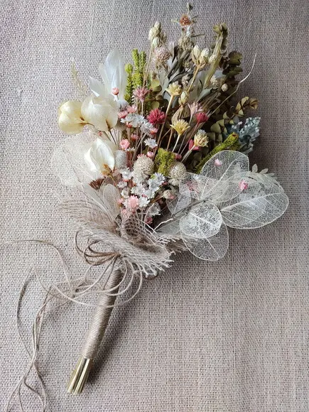 Buque de Noiva P - Flores Desidratadas