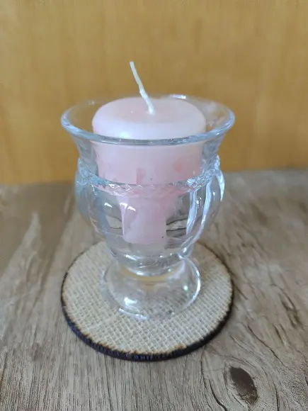 Castiçal de Vidro com Vela
