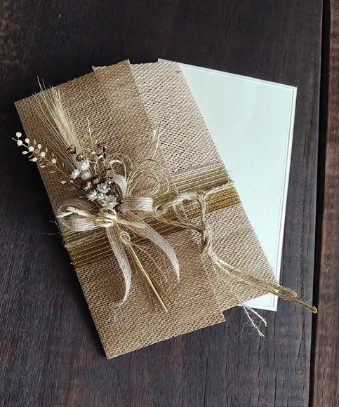 Cartão Convite - Buque de Flores Caramelo