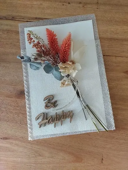 Cartão Felicitações - Buque Flores Desidratadas - Terracota