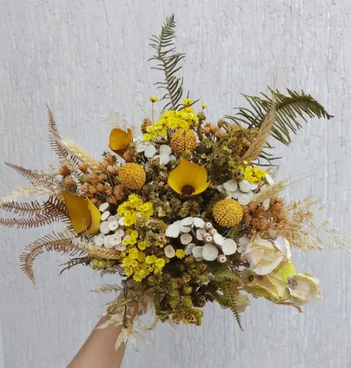Buquê de Flores Desidratadas - Amarela