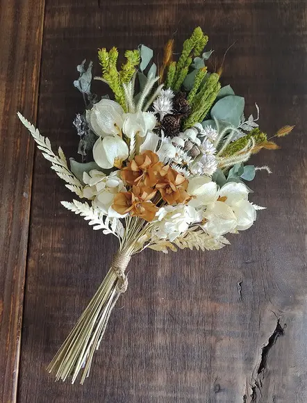 Mini Buque com Flores Desidratadas - Terracota (30cm)