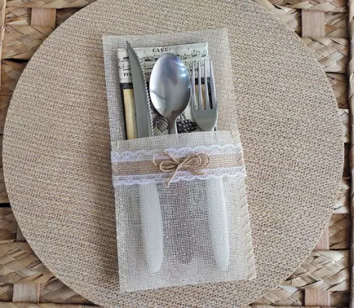 Porta-talheres - Tela Creme